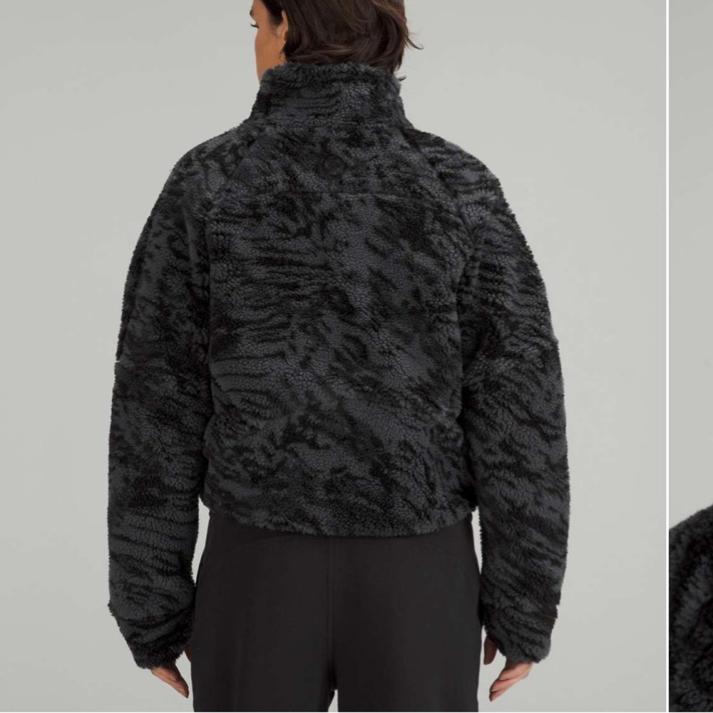 lululemon athletica Womens Oversized Fleece Sweater Dark Carbon Black Med Large - Picture 4 of 12